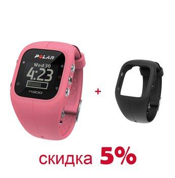 АКЦИЯ! Пульсометр Polar A300 PINK HR + Ремешок черный для A300 — фото 1