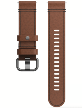 Ремешок силиконовый для часов Polar Brown Leather Wristband M/L 22 мм
